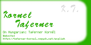 kornel taferner business card